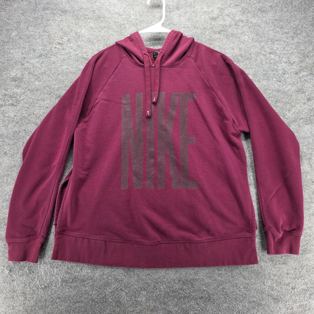 Nike Dri-FIT Hoodie Mens M Red Pullover Hooded NIKE Graphic Logo CU5921-638